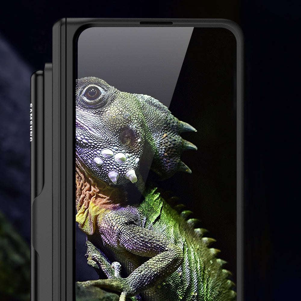 GKK For Samsung Galaxy Z Fold5 5G Pen Slot PC Phone Case Kickstand Magnetic Cover with Tempered Glass Screen Film GKK For Samsung Galaxy Z Fold5 5G Pen Slot PC Phone Case Kickstand Magnetic Cover with Tempered Glass Screen Film